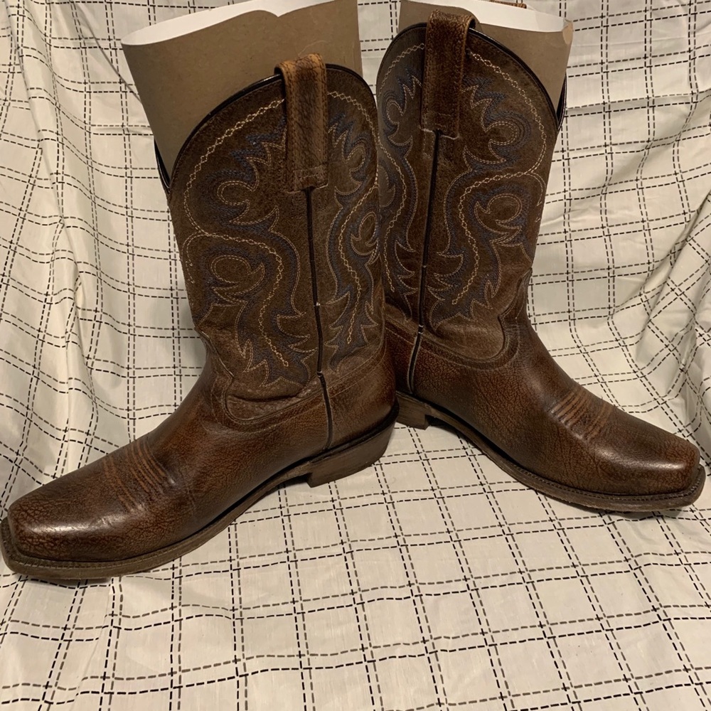 Ariat Lawless Square Toe Cowboy Boots Brown 8.5D